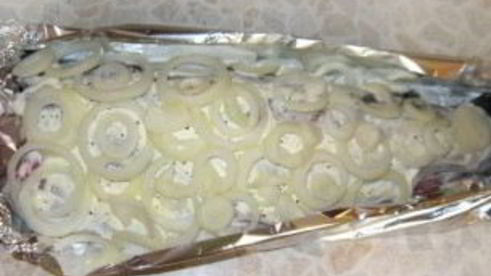 форель с лимоном в фольге