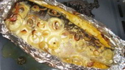 форель с лимоном в фольге