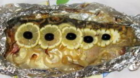 форель с лимоном в фольге