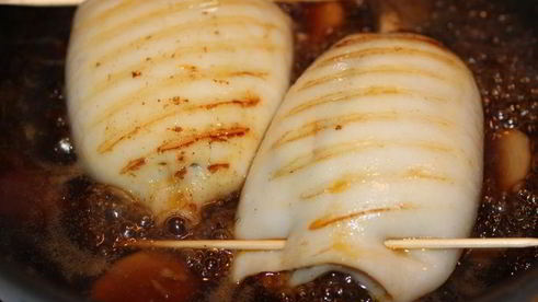 кальмары, фаршированные овощами