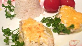 Камбала, запеченная с ананасом