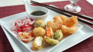 Креветки и овощи в восточном стиле