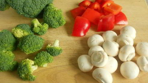 креветки и овощи в восточном стиле