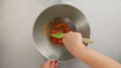 мраморный сом с рыбным картофельным пюре и маринадом