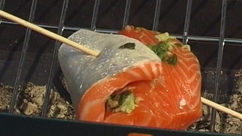 семга на гриле