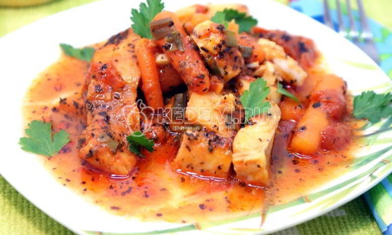 Рецепт трески томленой в томатном соусе