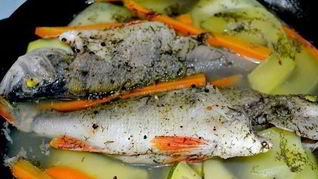 Вареные окуни