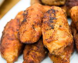 Фаршированный куриный шашлык в кляре