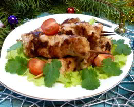 Куриный шашлык в ореховом маринаде