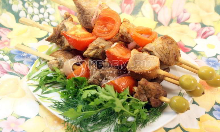 Рецепт шашлычков с помидорками в лимонном маринаде