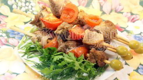 шашлычки с помидорками в лимонном маринаде