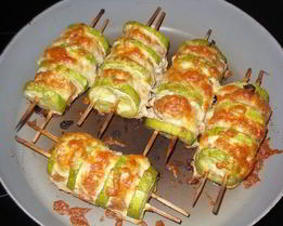 Шашлычки с цукини и фаршем