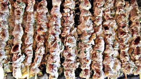 шашлычок из куриных сердечек