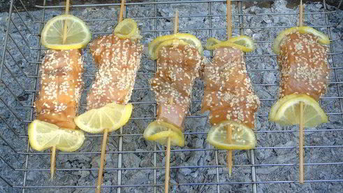 шашлычок из лосося