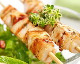 Шашлык из индейки и абрикосов