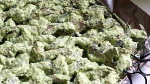 шашлык из креветок с семечками тыквы