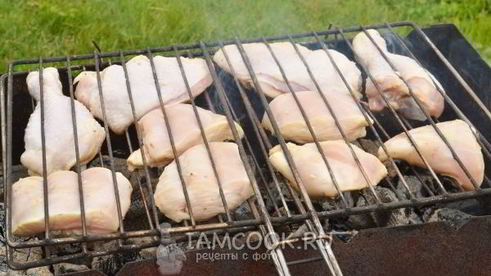 шашлык из курицы с уксусом и луком