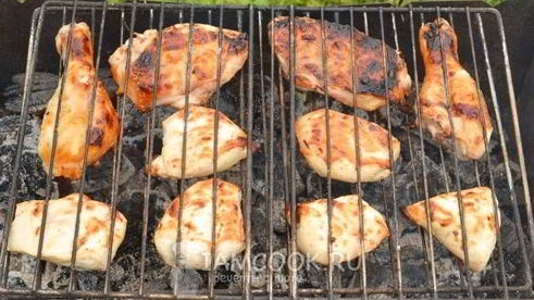 шашлык из курицы с уксусом и луком
