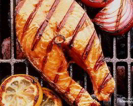 Шашлык из семги на решетке