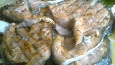 шашлык из семги на решетке