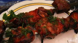 Шашлык из свинины в красном вине