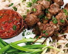 Шашлык из свинины в лимонном соусе в духовке