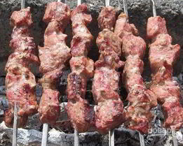 Шашлык из телятины на минеральной воде