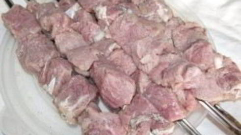 шашлык из телятины на минеральной воде