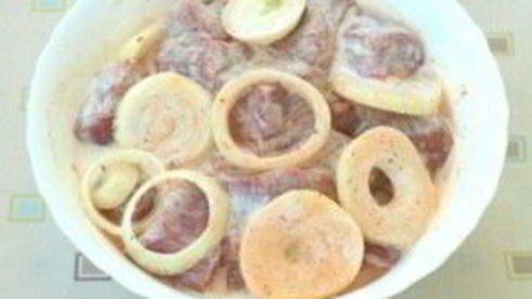 шашлык из телятины в кефире