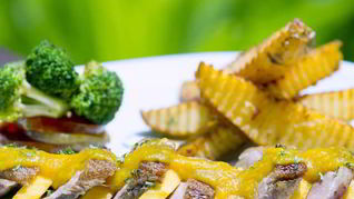 Шашлык из утки с апельсинами