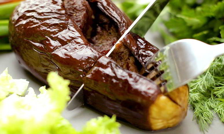 Рецепт шашлыка в баклажанах в духовке