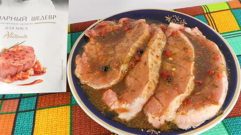 острые свиные стейки с мандариново-медовым соусом