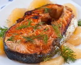 Стейк из лосося в мультиварке