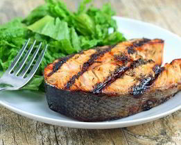 Стейк из семги на мангале