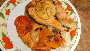 Стейк из семги в духовке