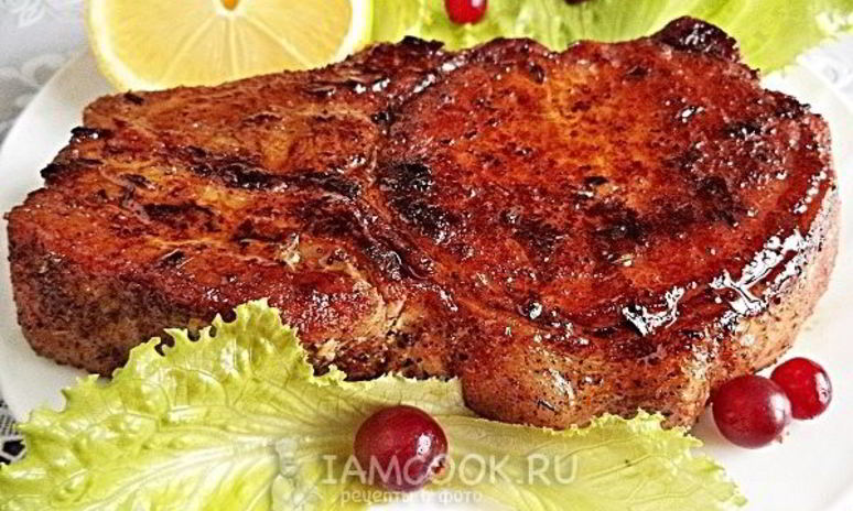 Рецепт стейка из свинины на кости