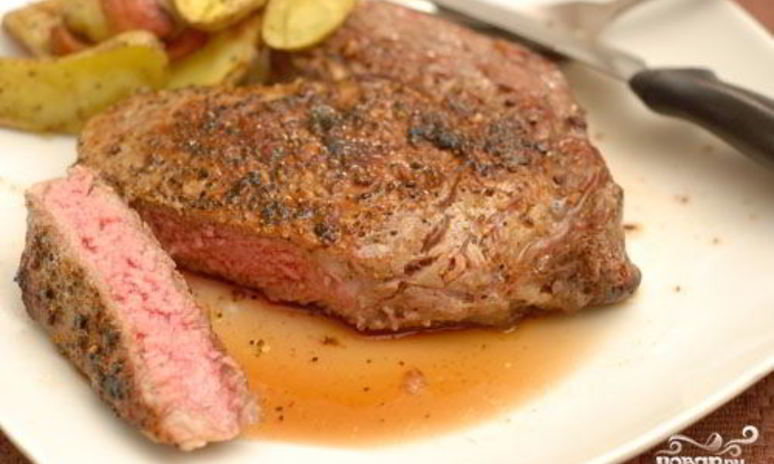 Рецепт стейка из телятины на сковороде