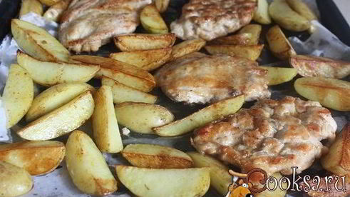 стейки из куриной грудки с картофельными дольками
