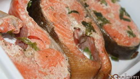 стейки нерки на гриль-доске