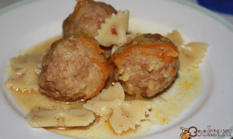 Рецепт мясных тефтелей с фарфалле