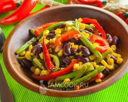 Текс-мекс гарнир из фасоли и кукурузы