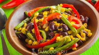 Текс-мекс гарнир из фасоли и кукурузы