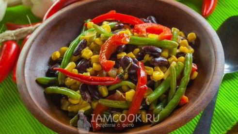 текс-мекс гарнир из фасоли и кукурузы