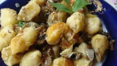 ленивые картофельные вареники с грибами