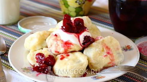 ленивые вареники с вишней