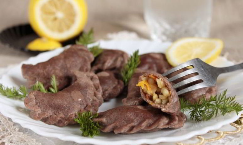 Рецепт вареников из льняного теста с булгуром