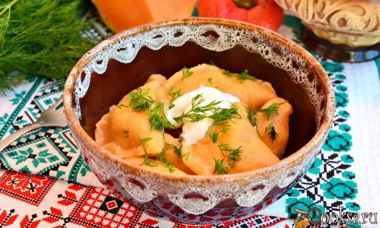 Рецепт вареников с картофелем из тыквенного теста