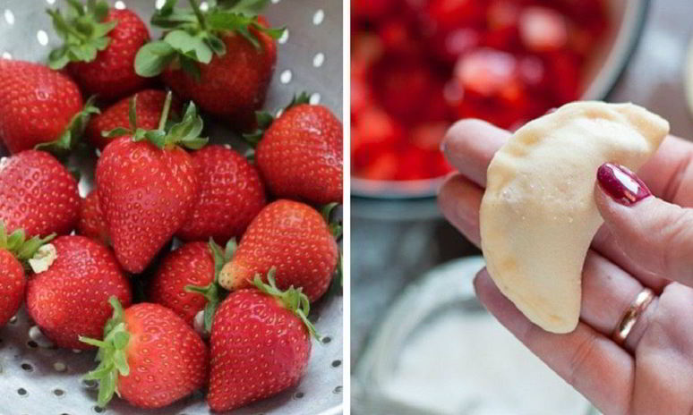 Рецепт вареников с клубникой