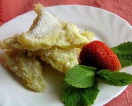 Вареники с творогом, запеченные в сливках