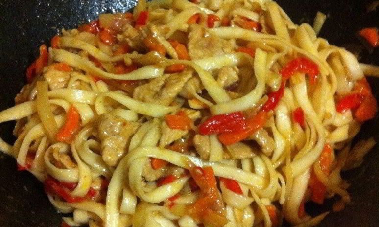 Рецепт яичной китайской лапши вок со свининой